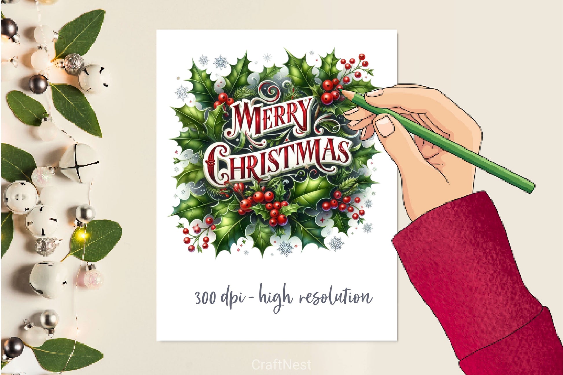 Merry Christmas Clipart Bundle 4 - CraftNest - Digital Crafting and Art