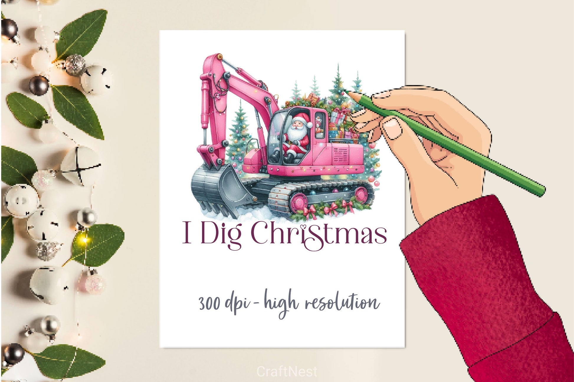 I Dig Christmas Merry Christmas Clipart Bundle 3 - CraftNest - Digital Crafting and Art