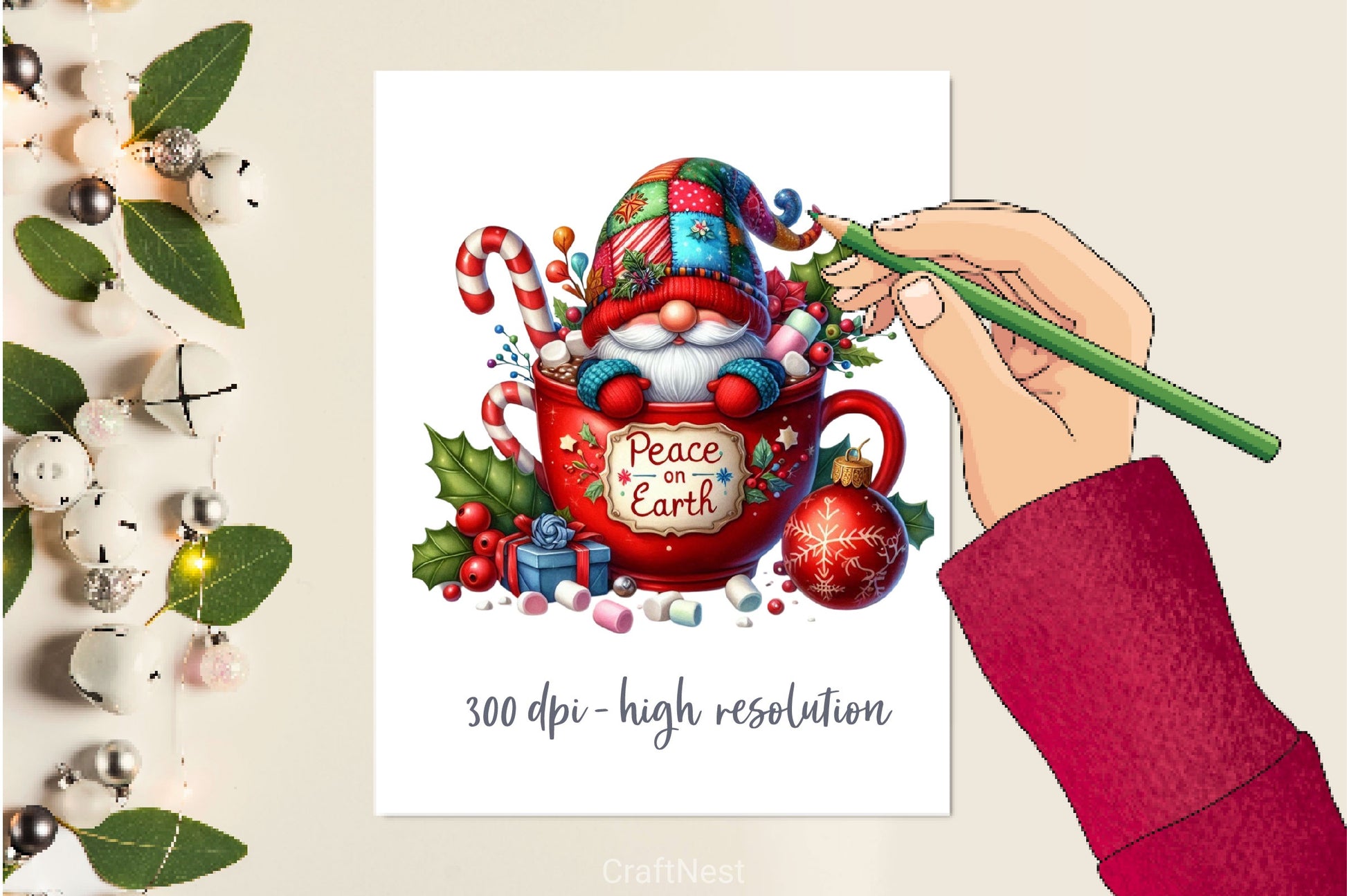 Christmas Hot Cocoa Gnomes Clipart Bundle 3 - CraftNest - Digital Crafting and Art
