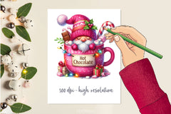 Christmas Hot Cocoa Gnomes Clipart Bundle 1 - CraftNest - Digital Crafting and Art