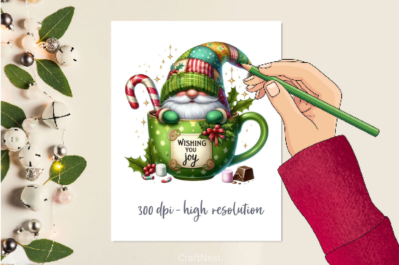 Christmas Hot Cocoa Gnomes Clipart Bundle 4 - CraftNest - Digital Crafting and Art
