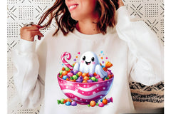 Cute Ghost With Candy Bowl Clipart Bundle - CraftNest - Digital Crafting and Art