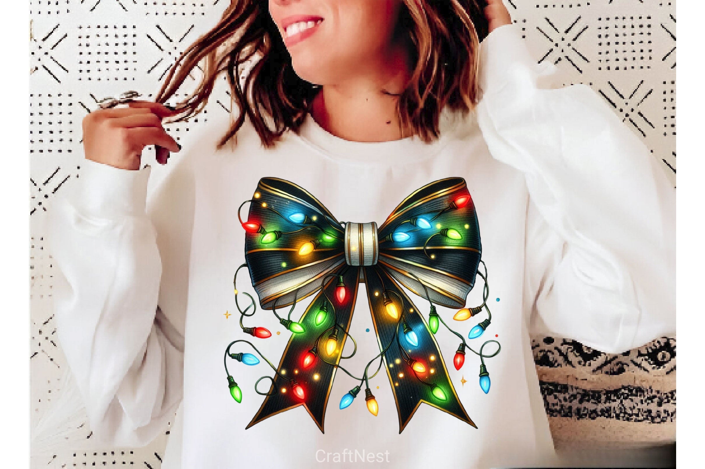 Coquette Christmas Bow Lights Bow Clipart Bundle 4 - CraftNest - Digital Crafting and Art