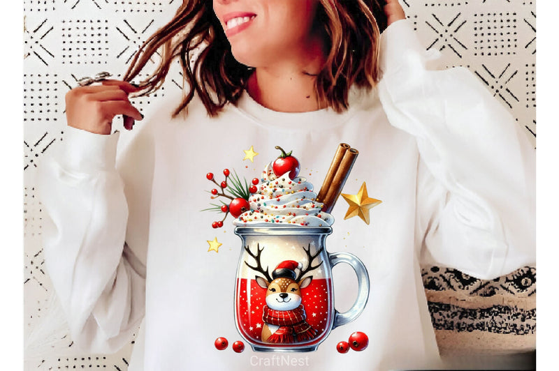 Christmas Ice Cream Cherry Milkshake Clipart Bundle 3 - CraftNest - Digital Crafting and Art