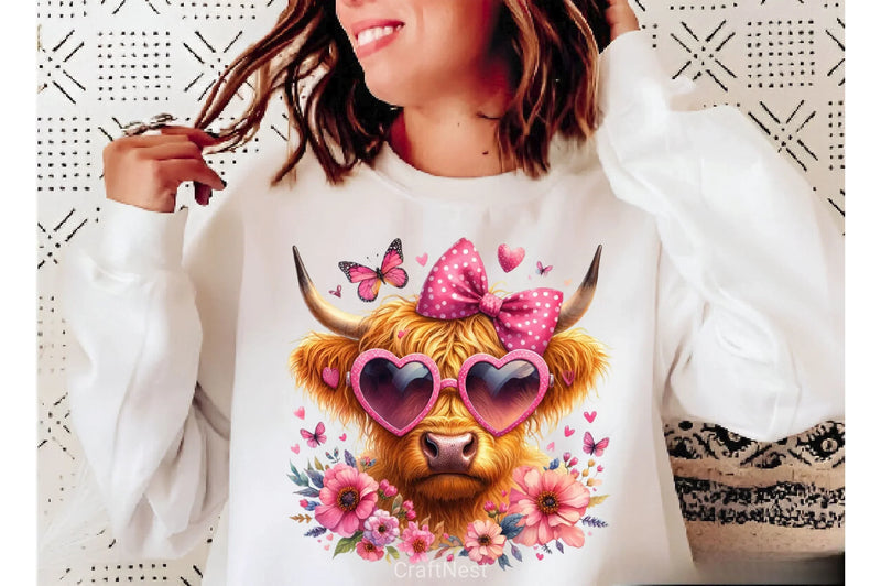 Spring Highland Cow Clipart Bundle 6 - CraftNest - Digital Crafting and Art