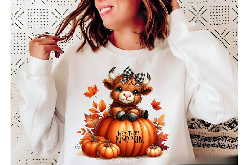 Autumn Highland Cow Clipart Bundle 3 - CraftNest - Digital Crafting and Art