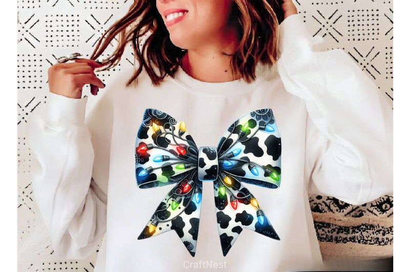 Coquette Christmas Bow Lights Bow Clipart Bundle 6 - CraftNest - Digital Crafting and Art