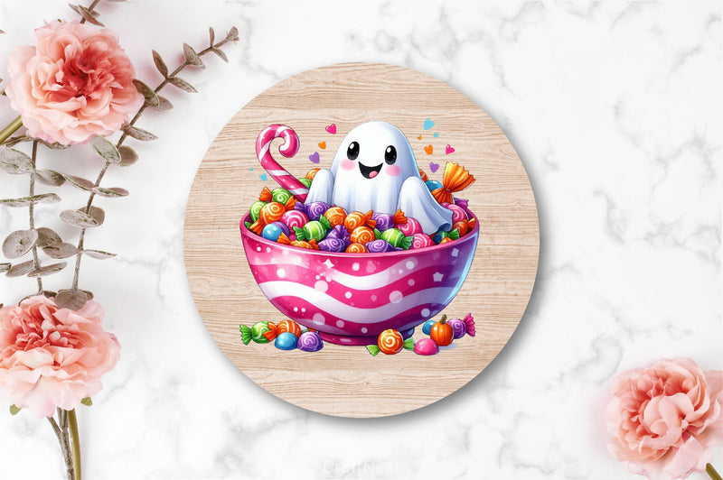 Cute Ghost With Candy Bowl Clipart Bundle - CraftNest - Digital Crafting and Art