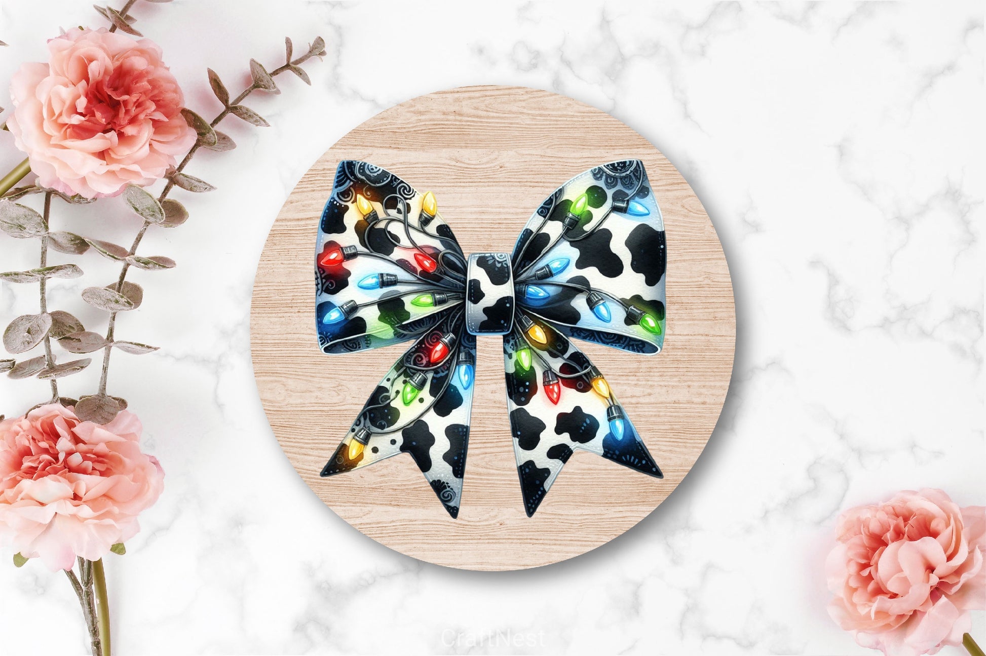 Coquette Christmas Bow Lights Bow Clipart Bundle 6 - CraftNest - Digital Crafting and Art