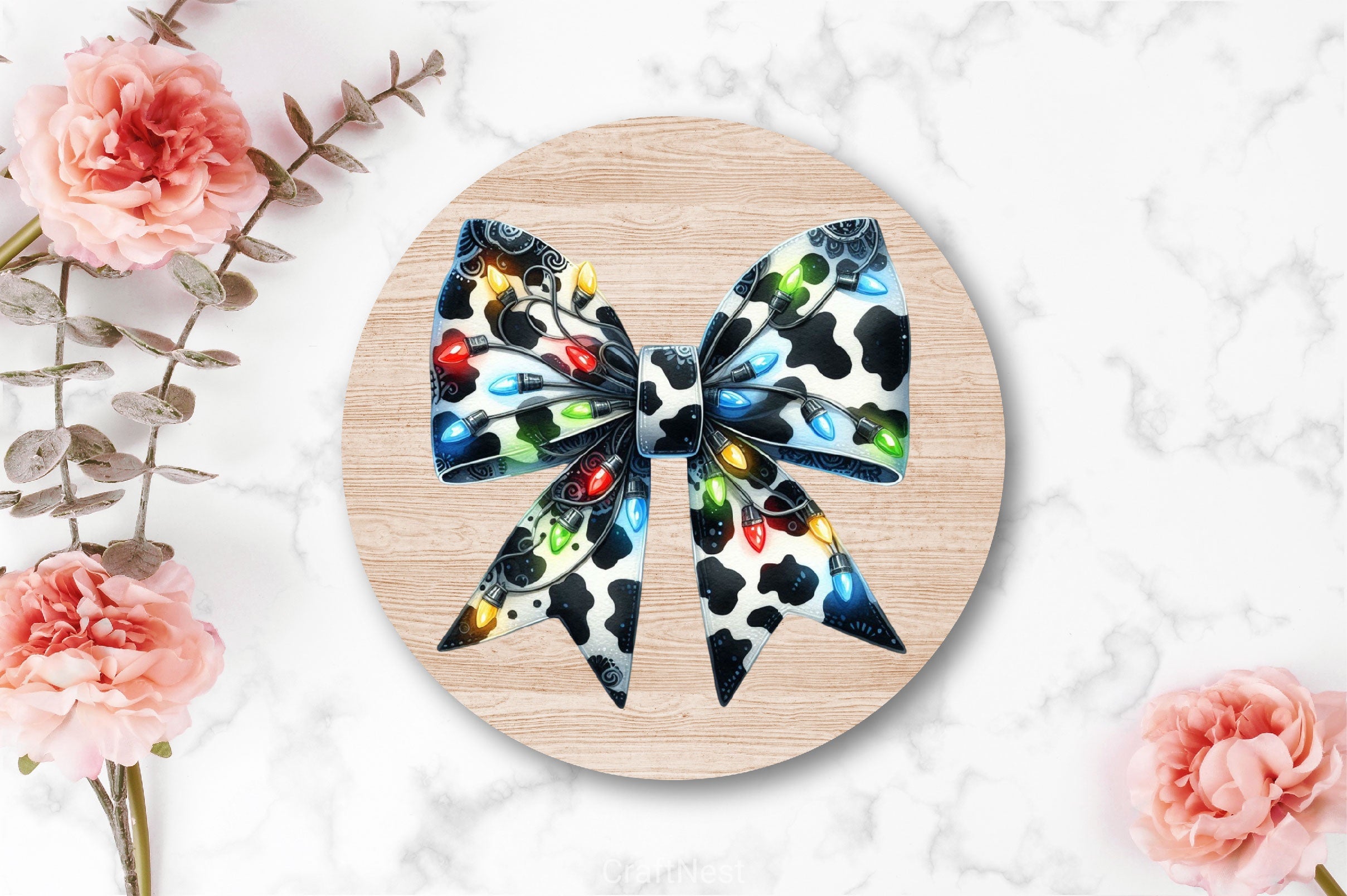 Coquette Christmas Bow Lights Bow Clipart Bundle 6 - CraftNest - Digital Crafting and Art