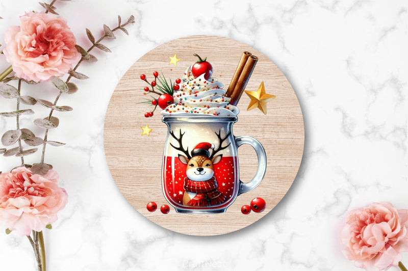 Christmas Ice Cream Cherry Milkshake Clipart Bundle 3 - CraftNest - Digital Crafting and Art