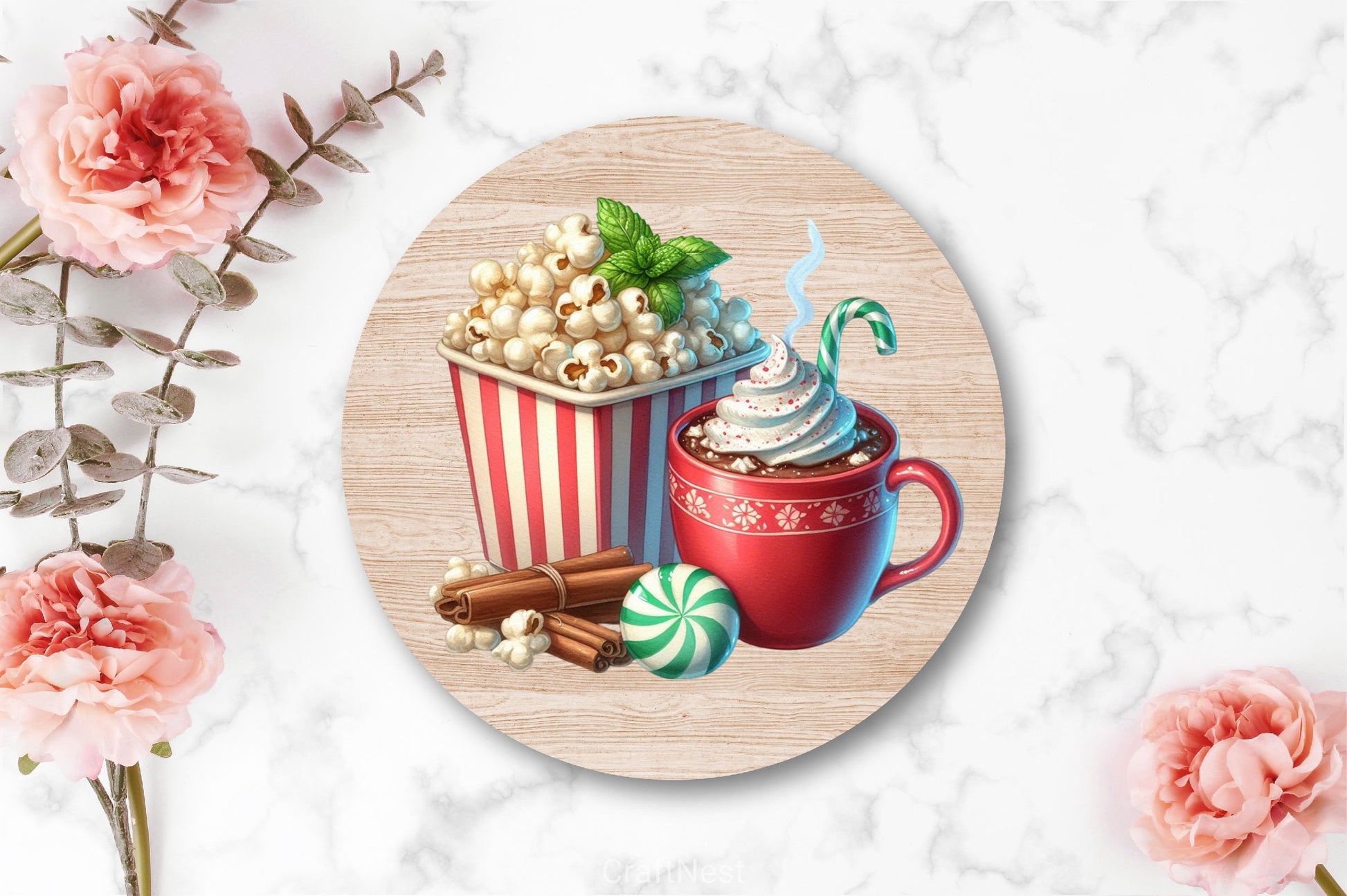 Christmas Popcorn Coffee Clipart Bundle 2 - CraftNest - Digital Crafting and Art