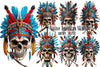 Native American Skull Art Clipart Bundle