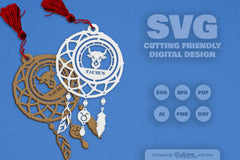 Taurus Dream Catcher Laser Cut Clipart Set - CraftNest - Digital Crafting and Art