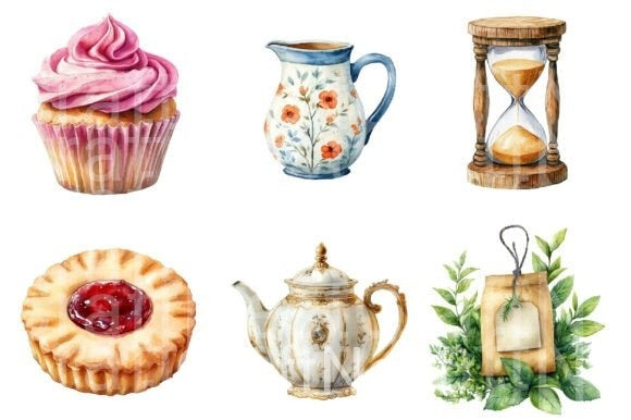 Tea Time Cake Clipart Bundle - CraftNest - Digital Crafting and Art
