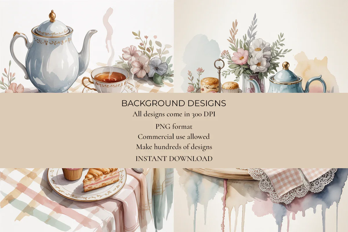 Tea Room Junk Journal Papers - CraftNest - Digital Crafting and Art