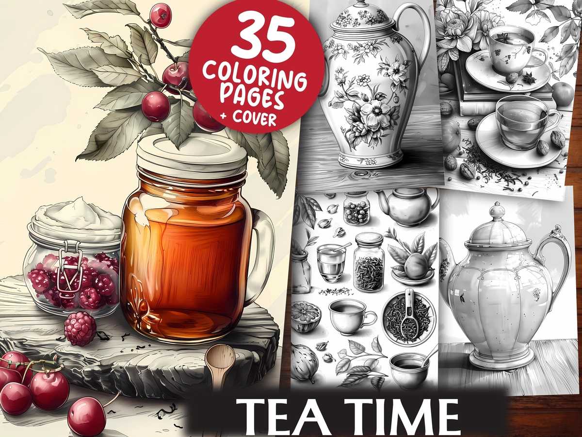 Tea Time Coloring Books - CraftNest - Digital Crafting and Art