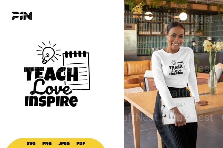 Teach Love Inspire Teacher SVG Bundle - CraftNest - Digital Crafting and Art