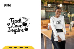 Teach Love Inspire Teacher SVG Bundle - CraftNest - Digital Crafting and Art