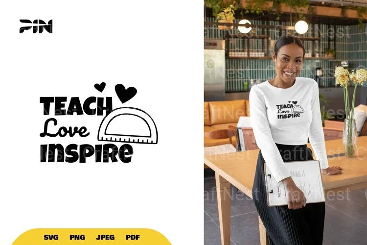 Teach Love Inspire Teacher SVG Bundle - CraftNest - Digital Crafting and Art