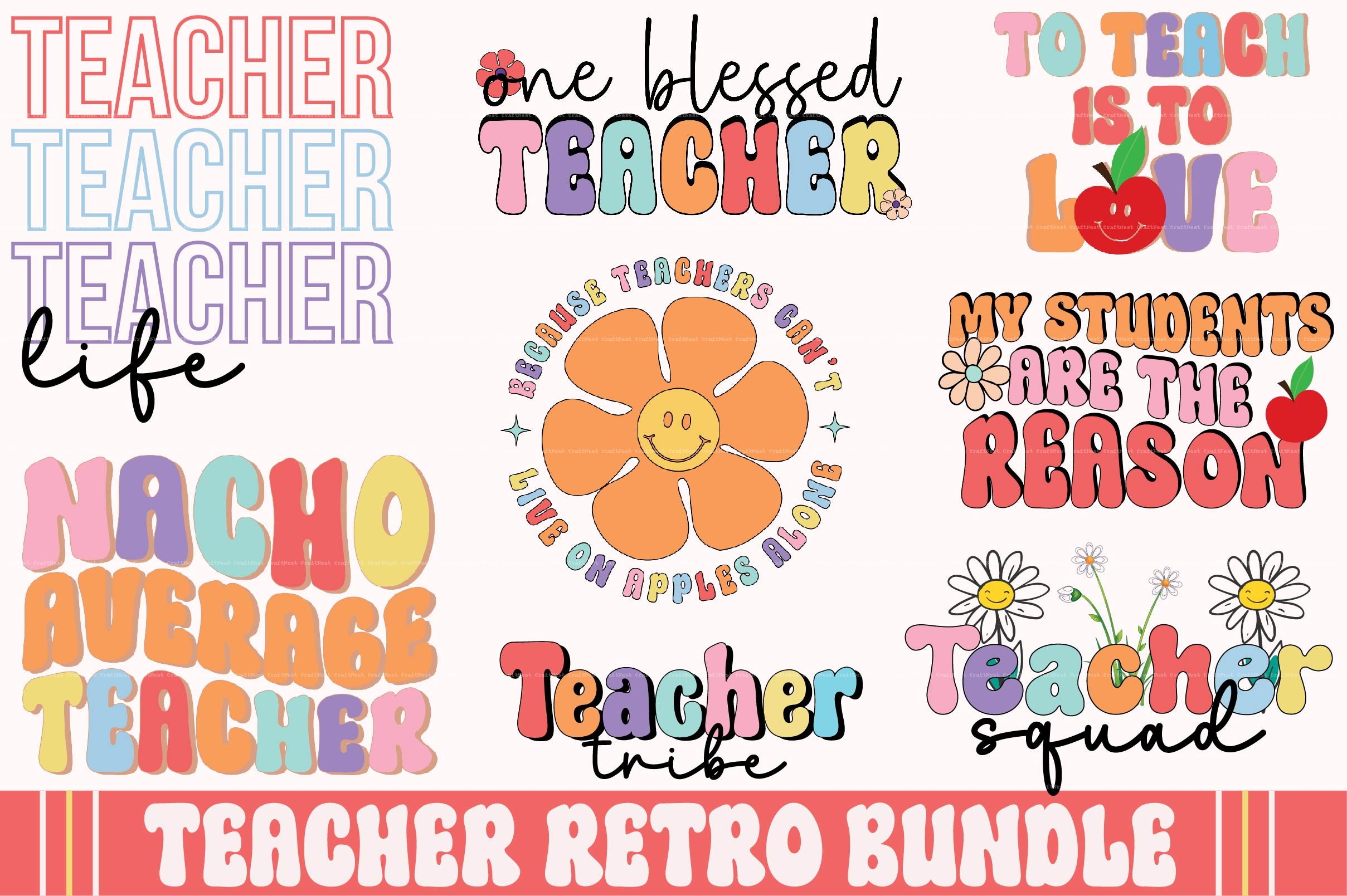 Teacher Retro SVG Bundle