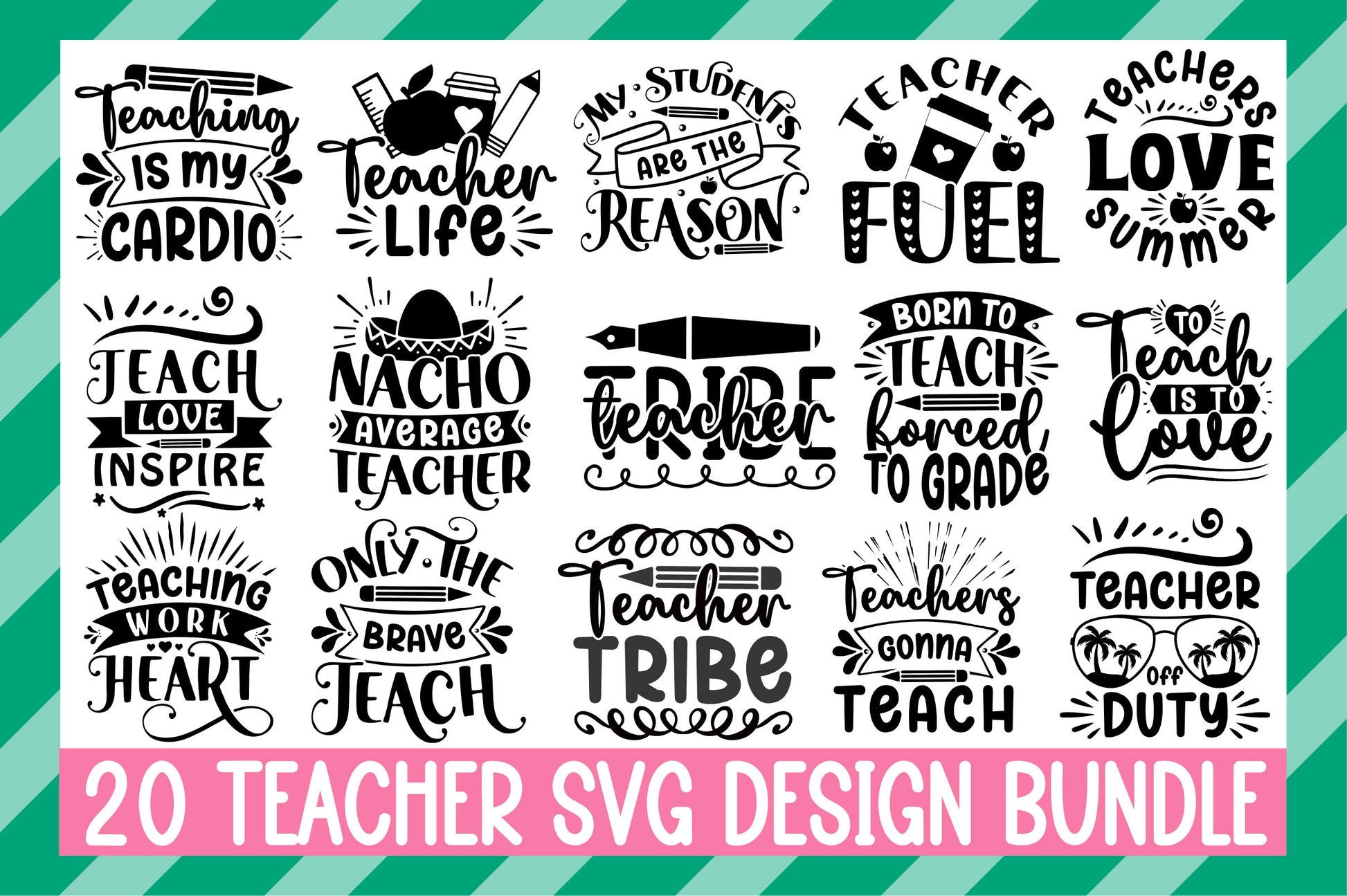 Teacher SVG Bundle 4 - CraftNest - Digital Crafting and Art