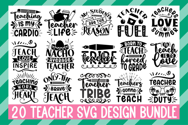 Teacher SVG Bundle 4 - CraftNest - Digital Crafting and Art