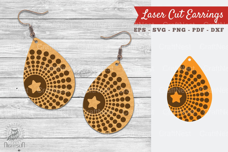 Tear Drop Laser Cut Earrings SVG Bundle - CraftNest - Digital Crafting and Art