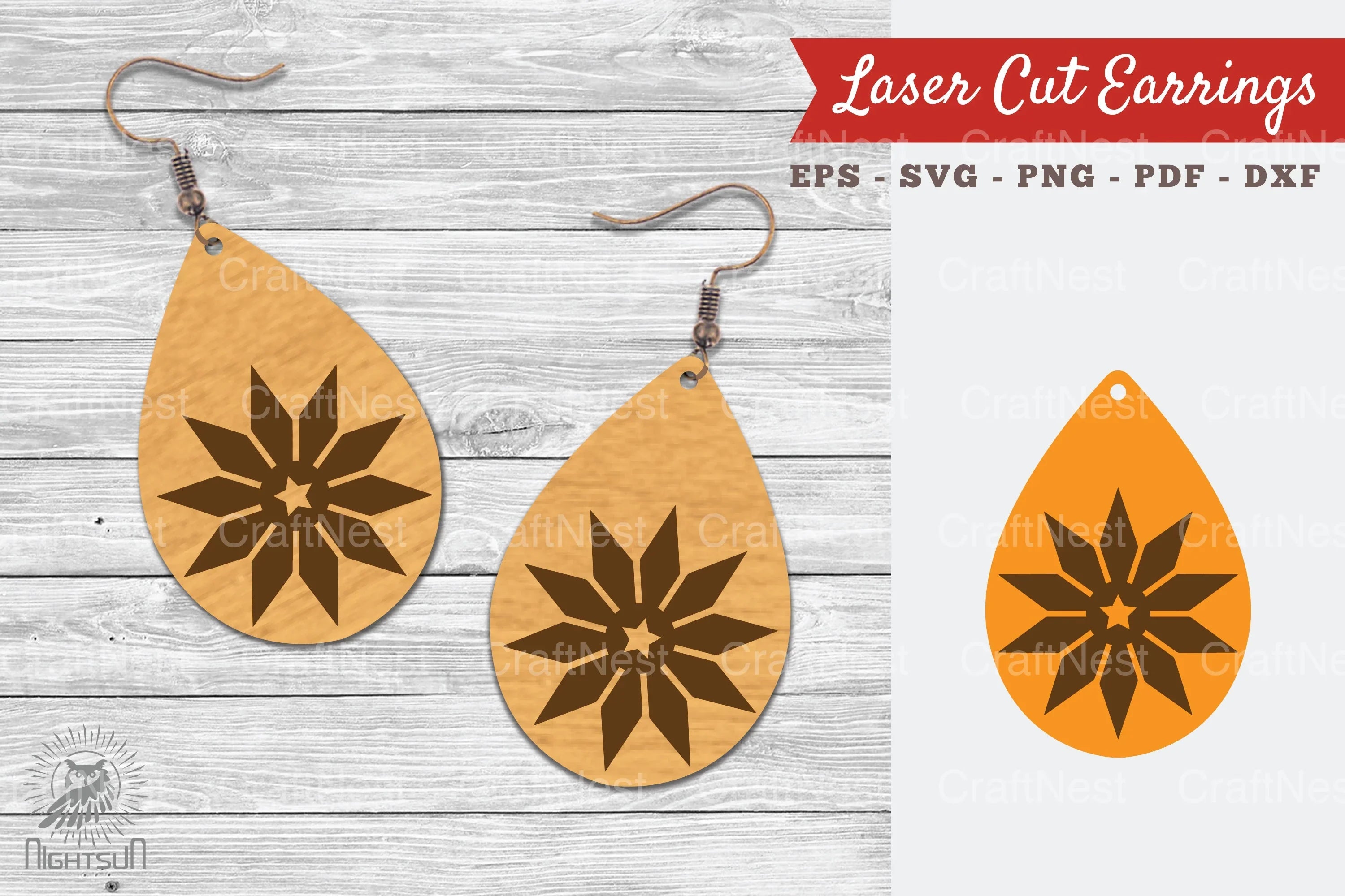 Tear Drop Laser Cut Earrings SVG Bundle - CraftNest - Digital Crafting and Art