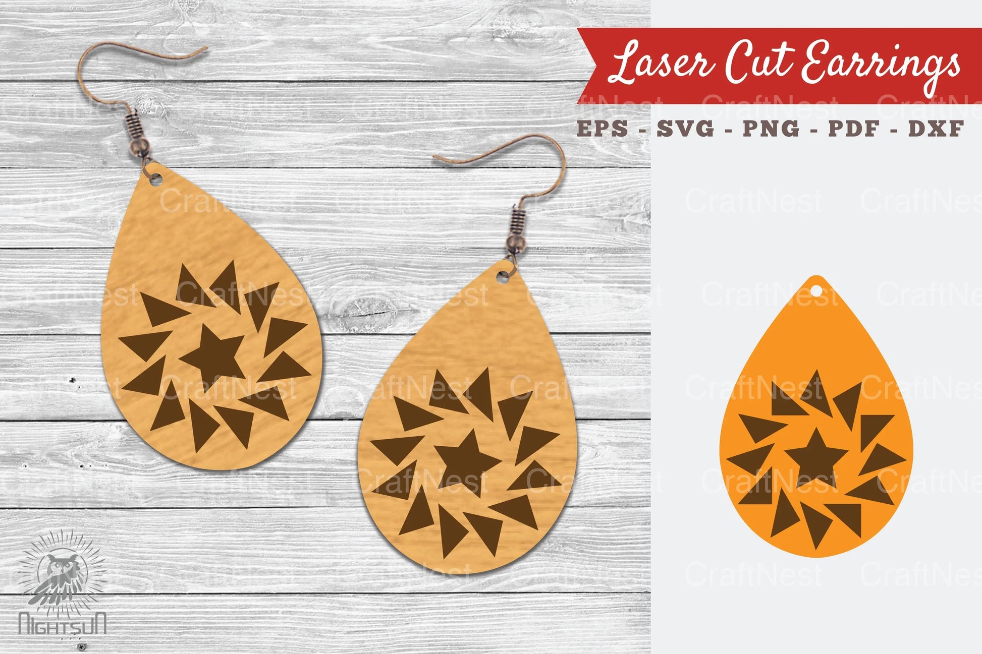 Tear Drop Laser Cut Earrings SVG Bundle - CraftNest - Digital Crafting and Art