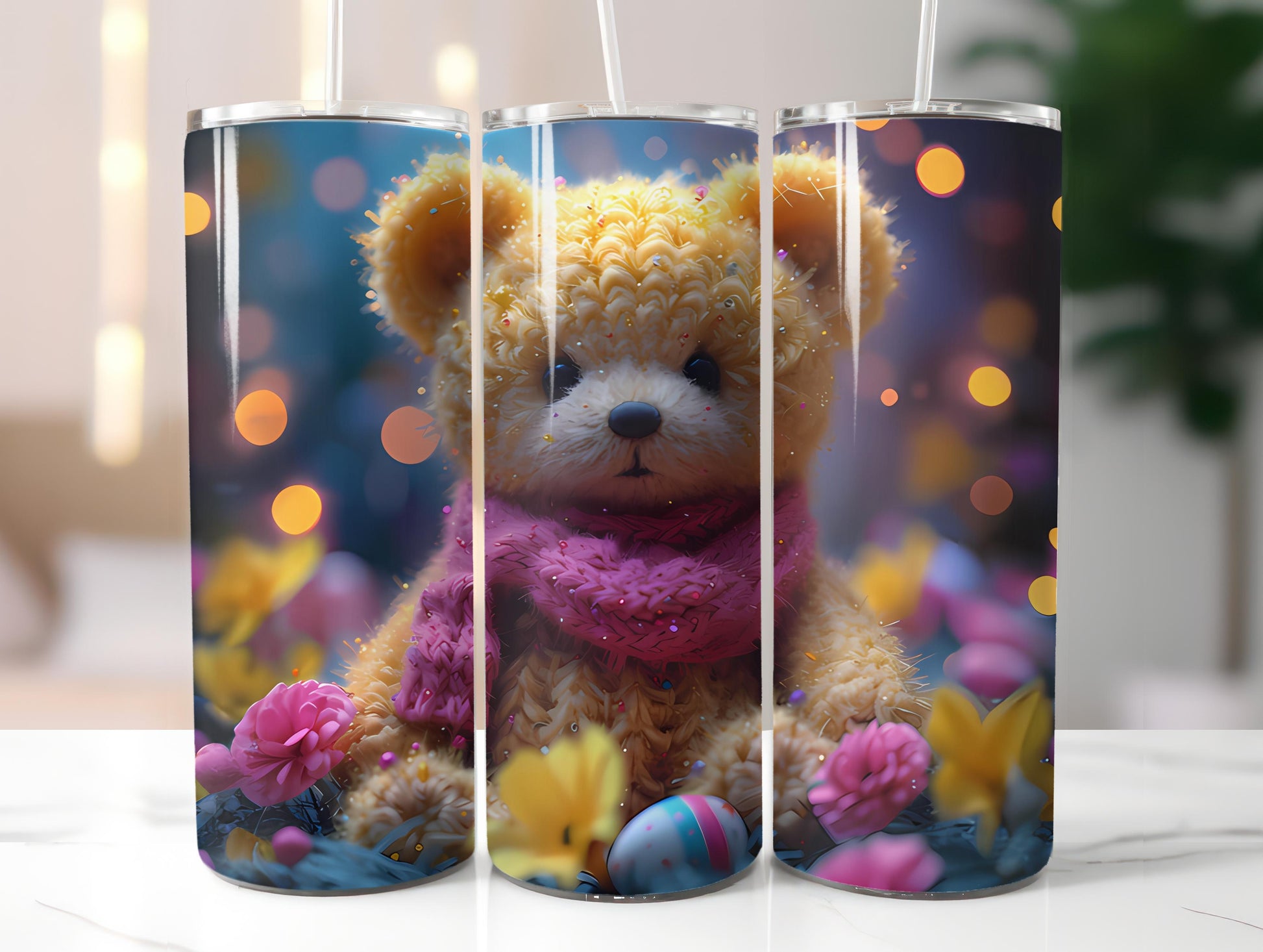 Teddy Bear Easter 3 Tumbler Wrap - CraftNest