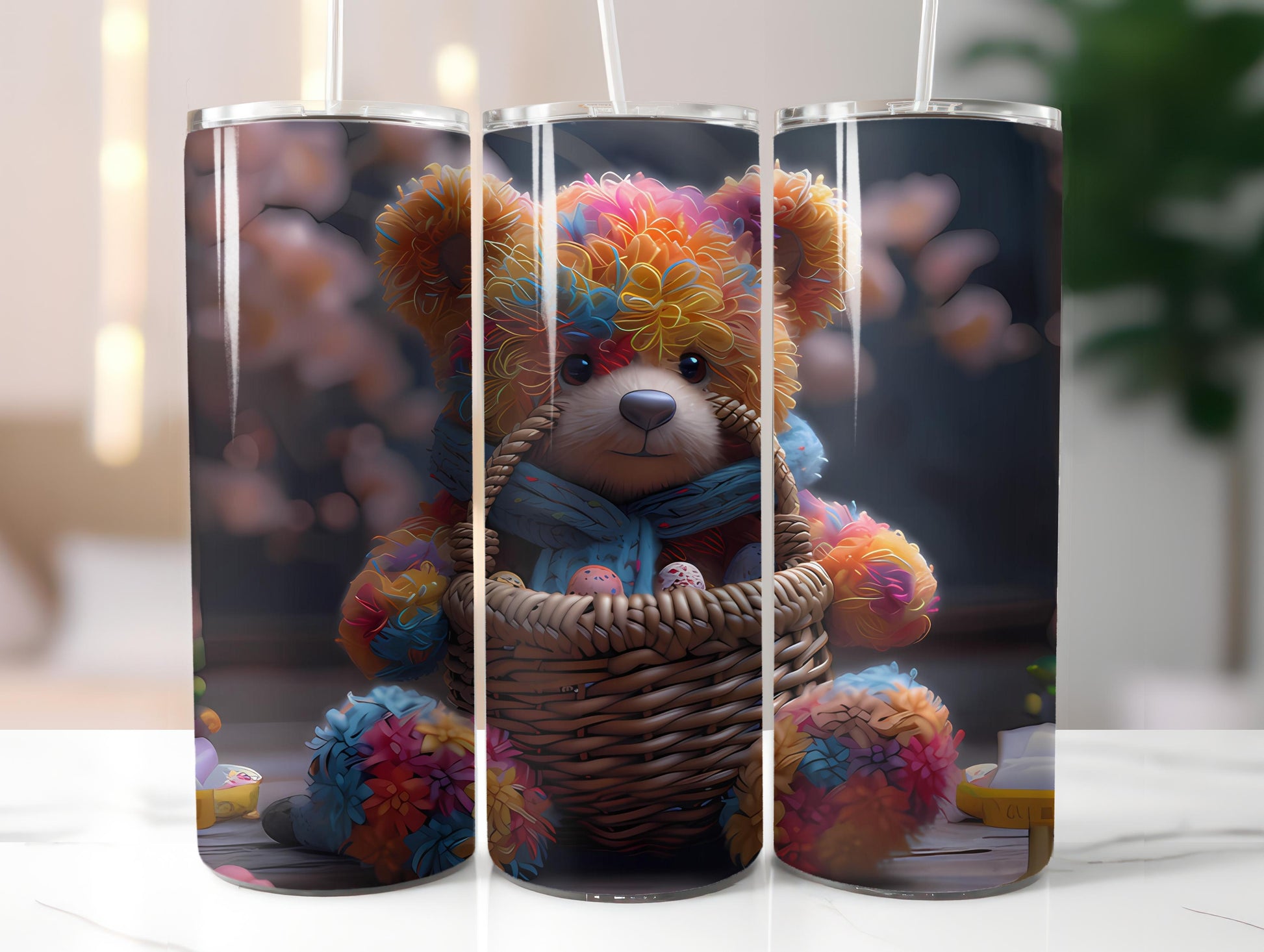 Teddy Bear Easter 3 Tumbler Wrap - CraftNest