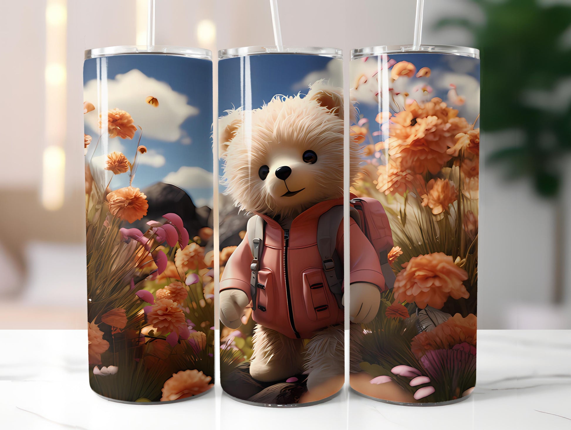 Teddy Bear Spring 1  Tumbler Wrap - CraftNest