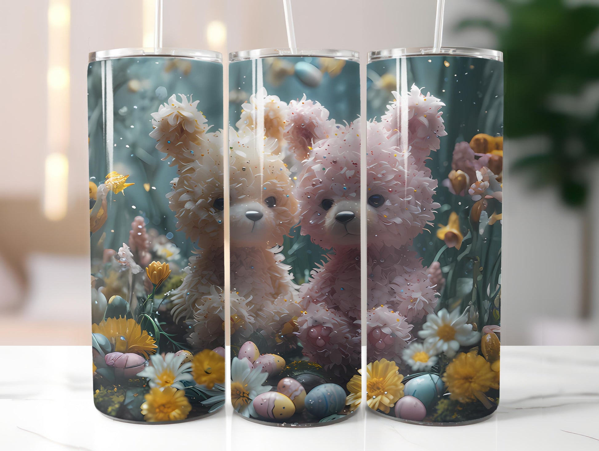 Teddy Bear Easter 3 Tumbler Wrap - CraftNest