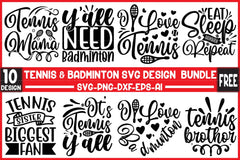 Tennis & Badminton SVG Bundle - CraftNest - Digital Crafting and Art