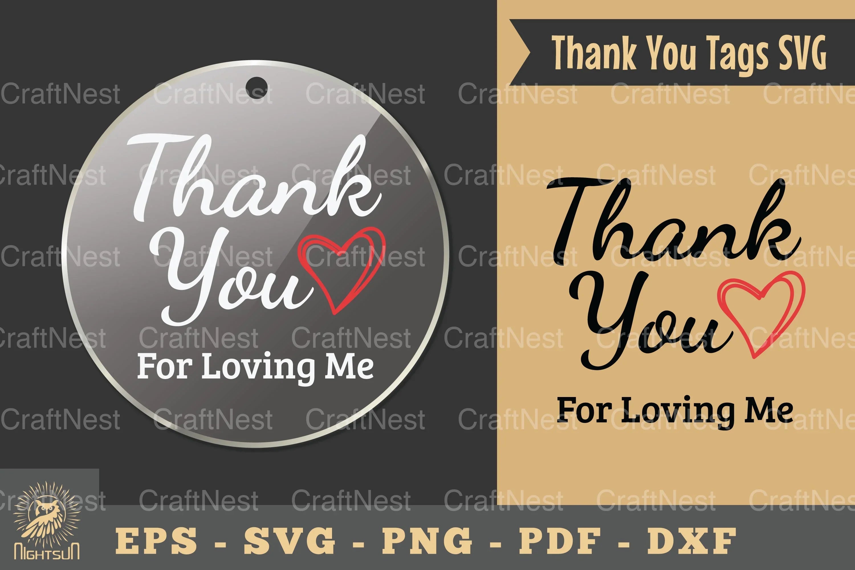 Thank You For Loving Me Tags SVG Bundle - CraftNest - Digital Crafting and Art