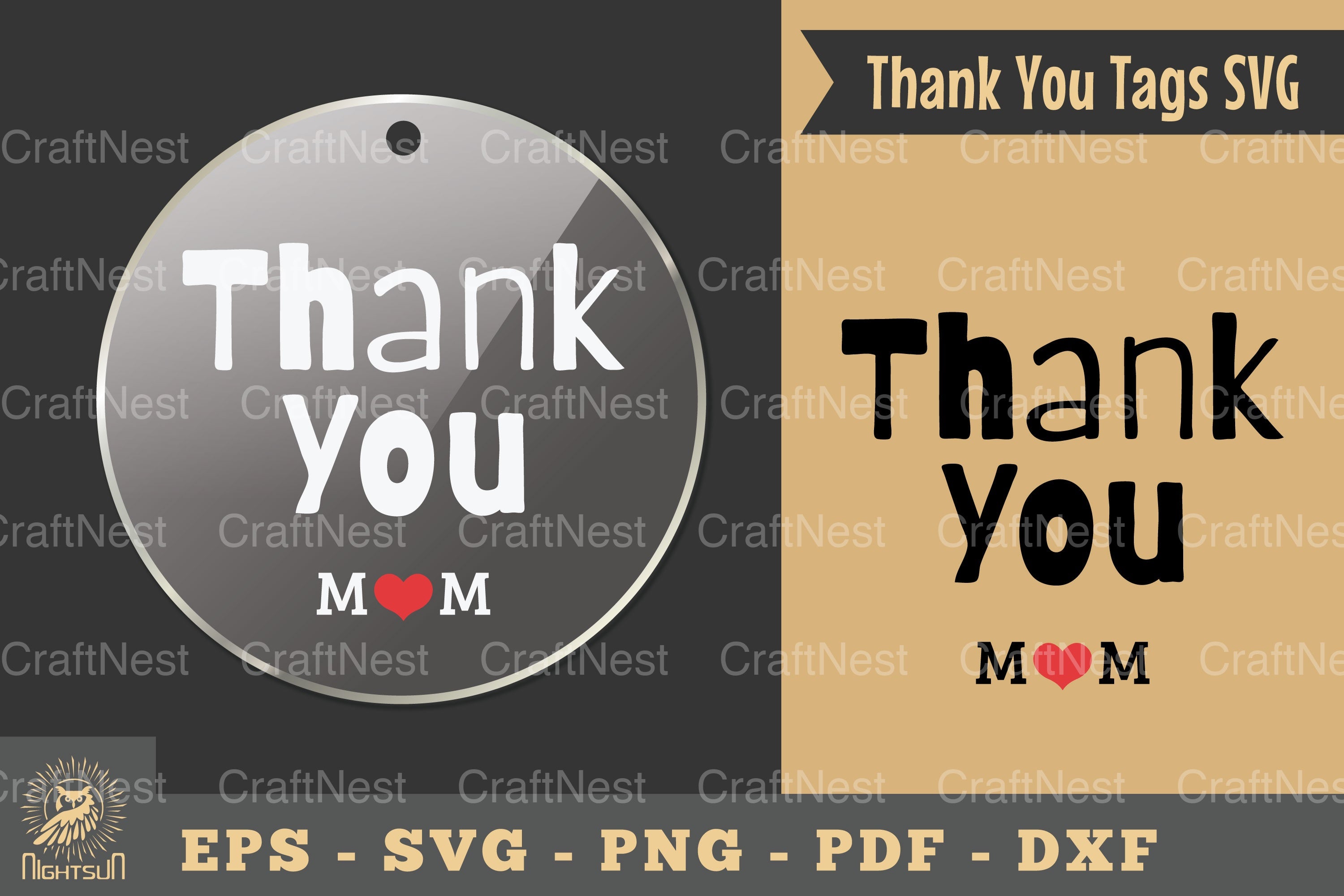 Thank You Mom Tags SVG Bundle - CraftNest - Digital Crafting and Art