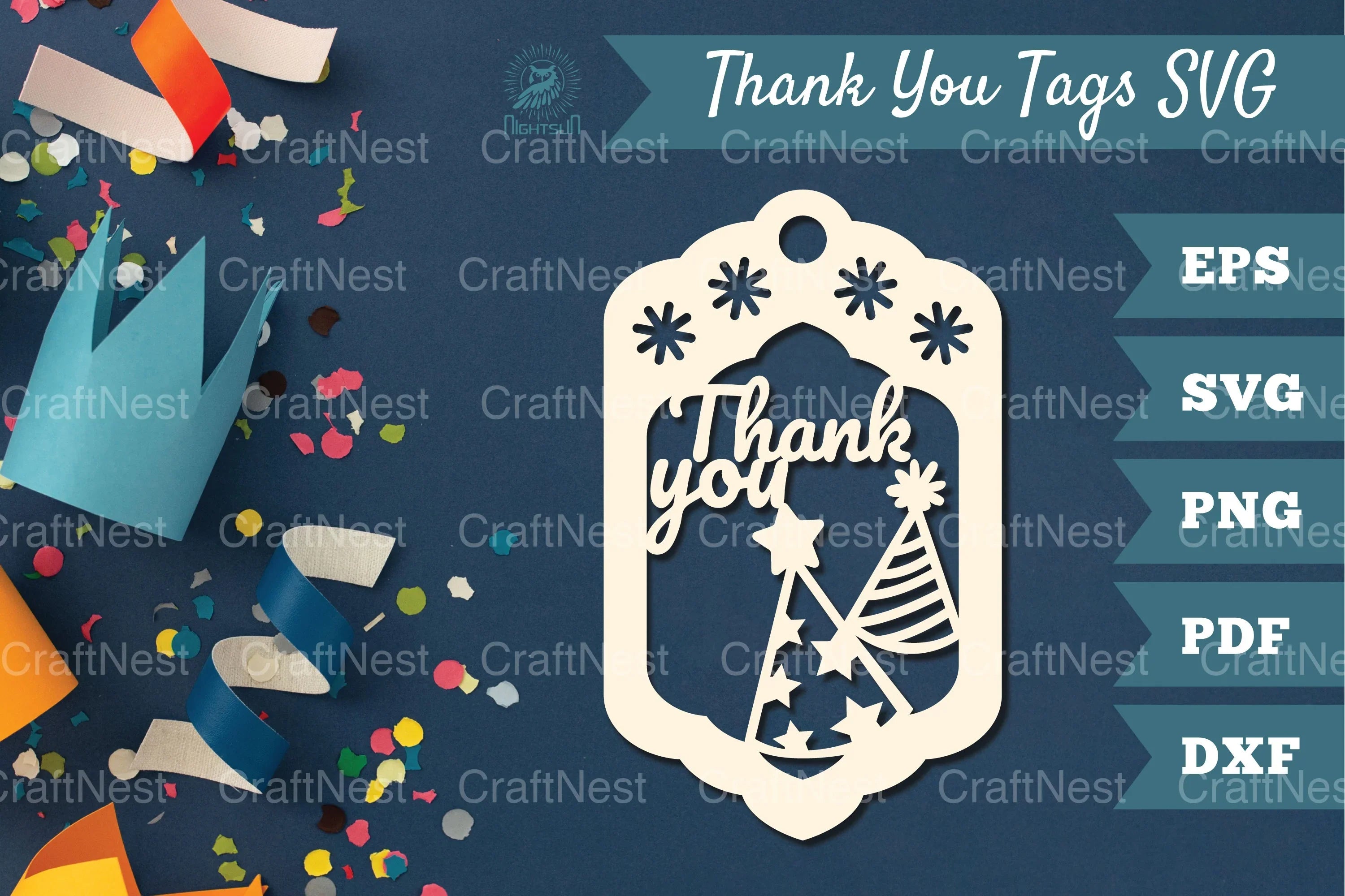 Birthday Thank You Tags SVG Bundle - CraftNest - Digital Crafting and Art