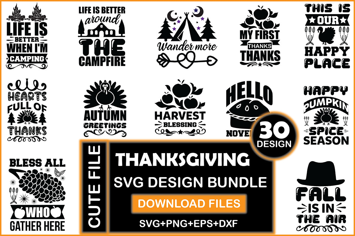 Thanksgiving SVG Bundle 4 - CraftNest - Digital Crafting and Art