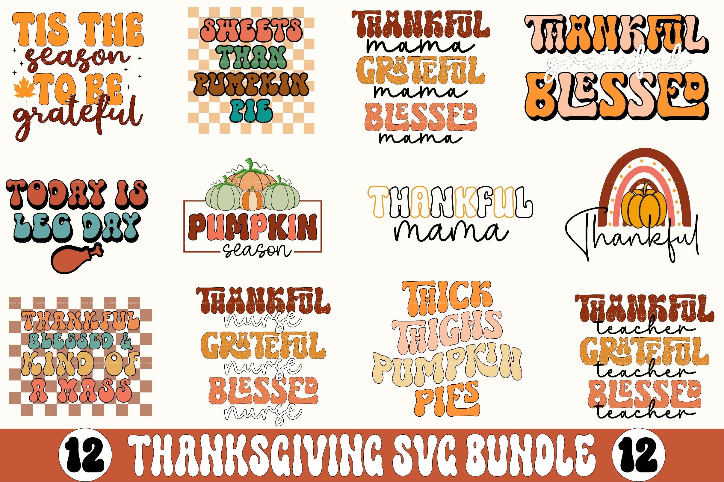 Thanksgiving SVG Bundle for Crafting