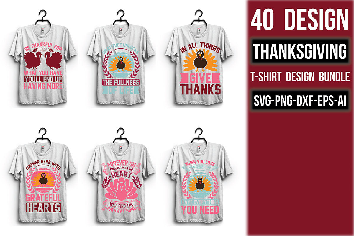 Thanksgiving T Shirt Bundle 5 - CraftNest - Digital Crafting and Art