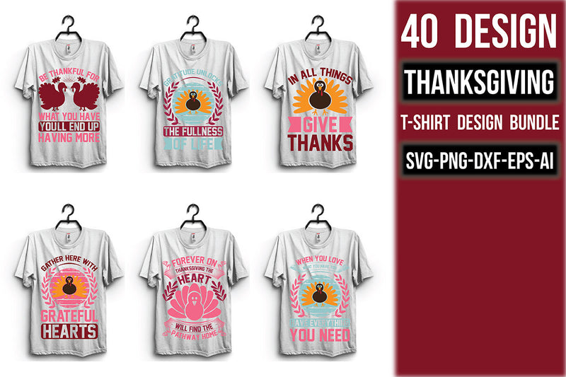 Thanksgiving T Shirt Bundle 5 - CraftNest - Digital Crafting and Art