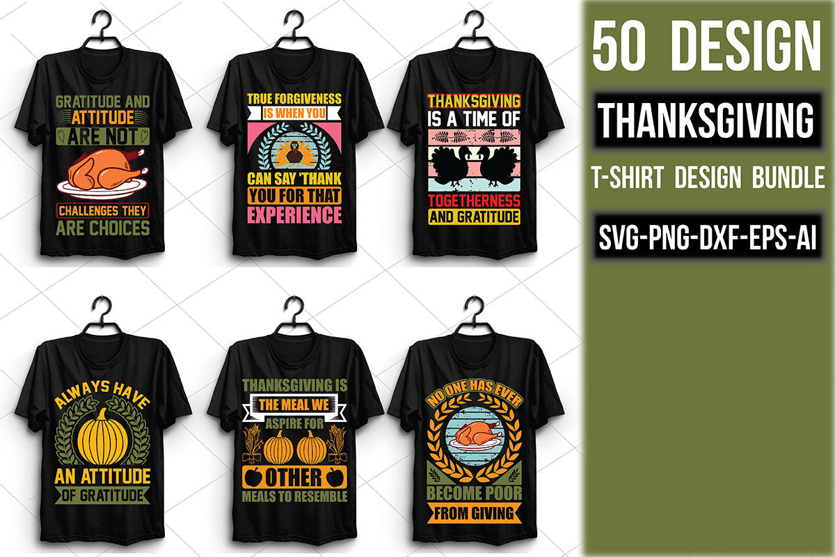 Thanksgiving T Shirt Design Bundle - CraftNest - Digital Crafting and Art
