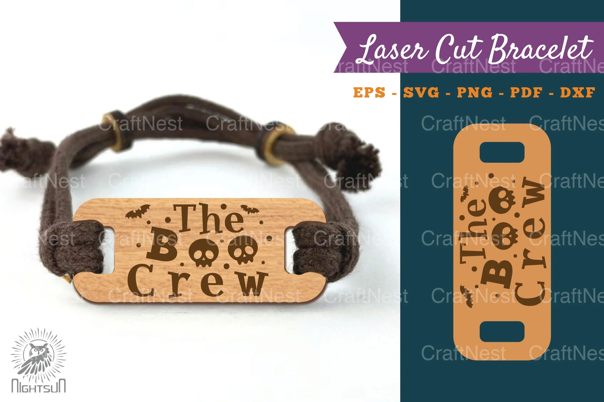 The Boo Crew Laser Cut Bracelet SVG Design Bundle - CraftNest - Digital Crafting and Art