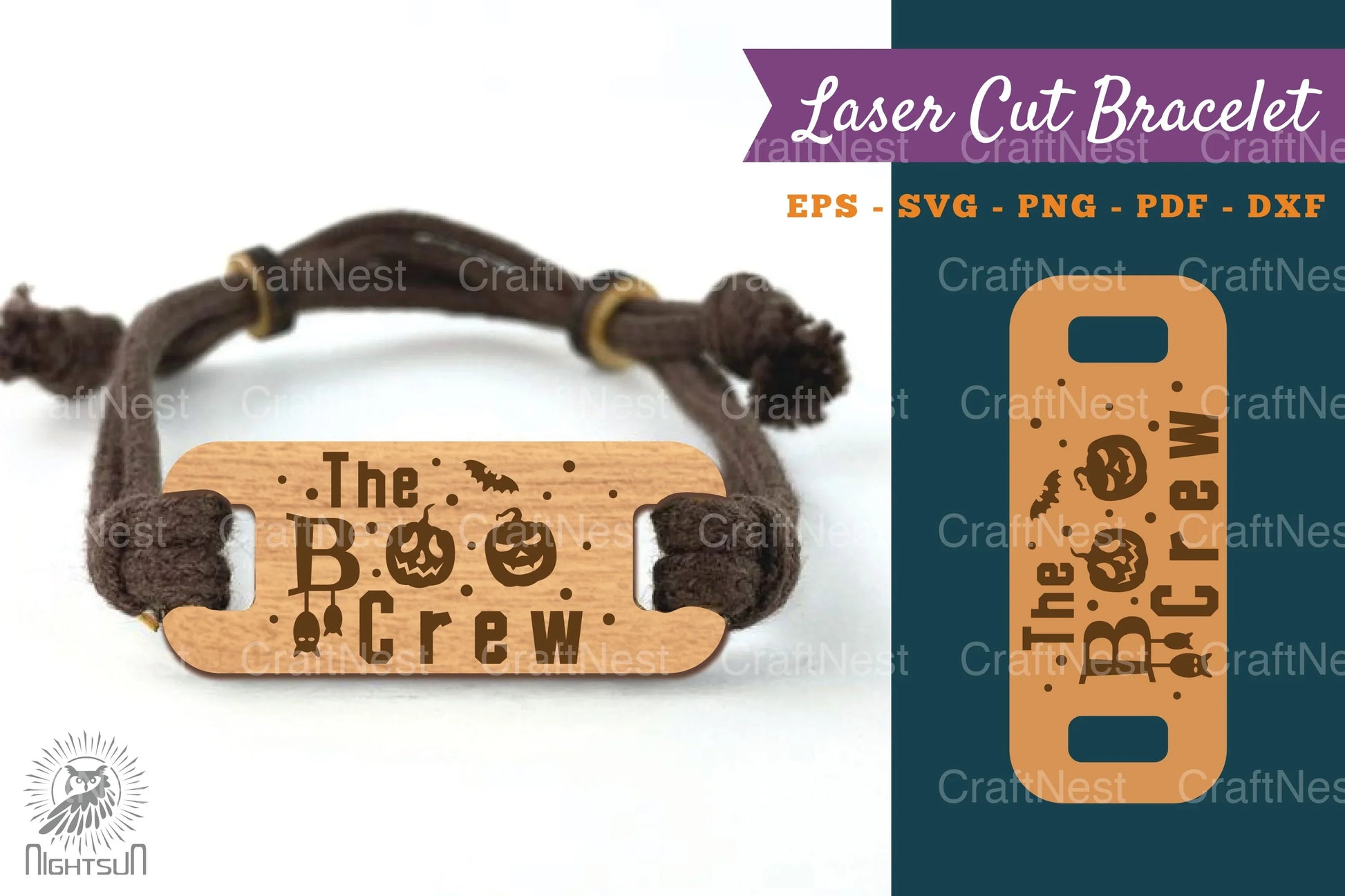 Boo Crew Laser Cut Bracelet SVG Design Bundle - CraftNest - Digital Crafting and Art
