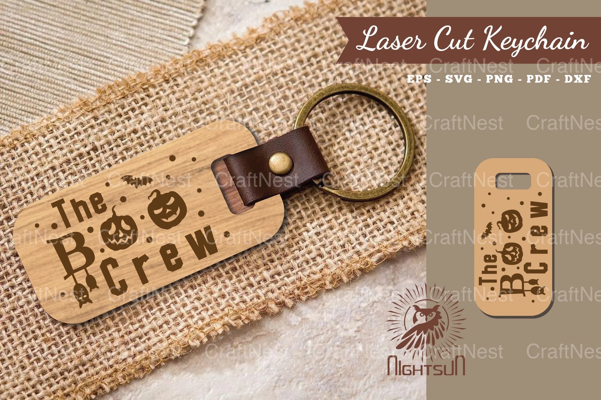 Boo Crew Laser Cut Keychain Design Bundle - CraftNest - Digital Crafting and Art