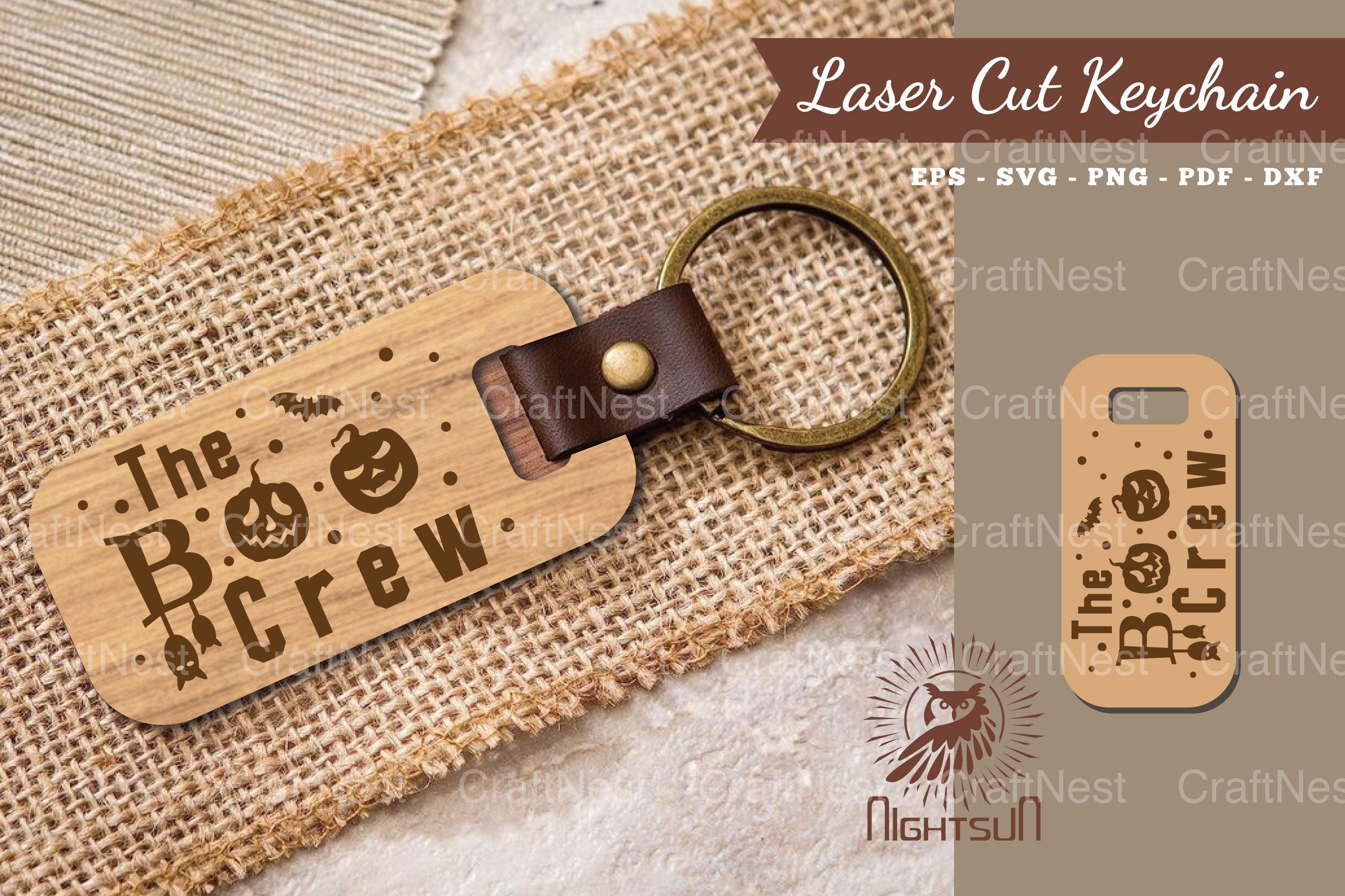Boo Crew Laser Cut Keychain Design Bundle - CraftNest - Digital Crafting and Art