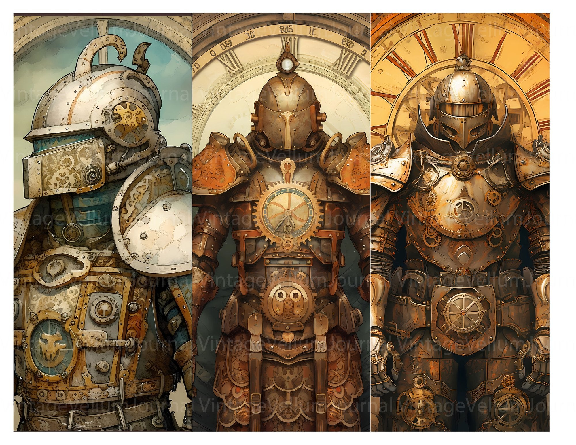 Steampunk Knights Junk Journal Pages - CraftNest