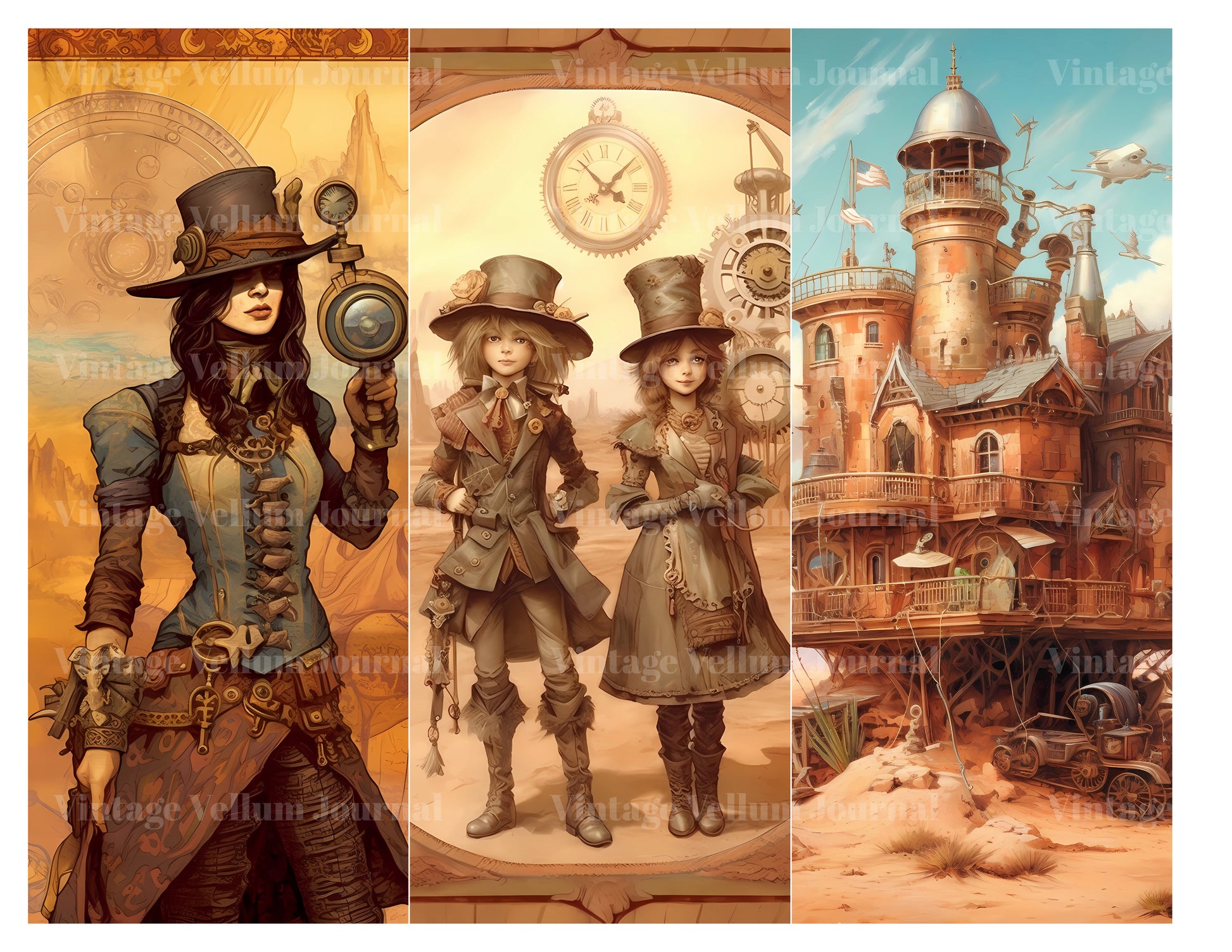 Steampunk Desert World Junk Journal Pages - CraftNest