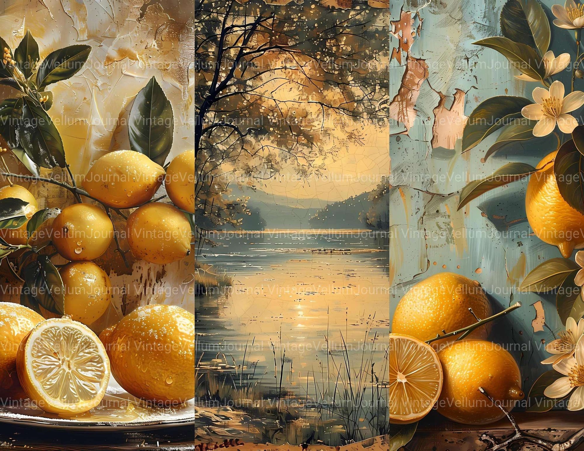 Lemon Summer Junk Journal Pages - CraftNest - Digital Crafting and Art